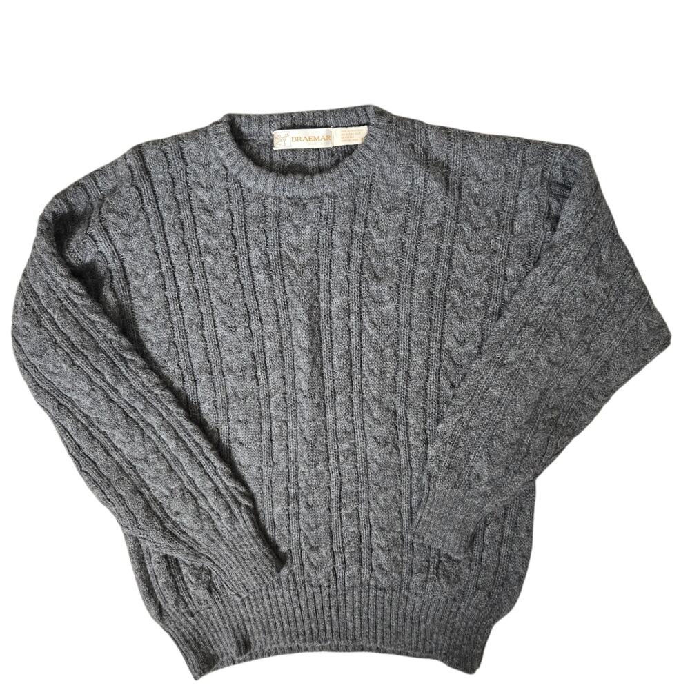 Vintage Braemar Men Fisherman Sweater Alpaca Cable Knit Granola Men Medium